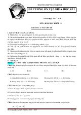 Đề cương ôn tập Giữa kì 1 Hóa học 10 năm 2024–2025 trường THPT Xuân Đỉnh (Hà Nội)